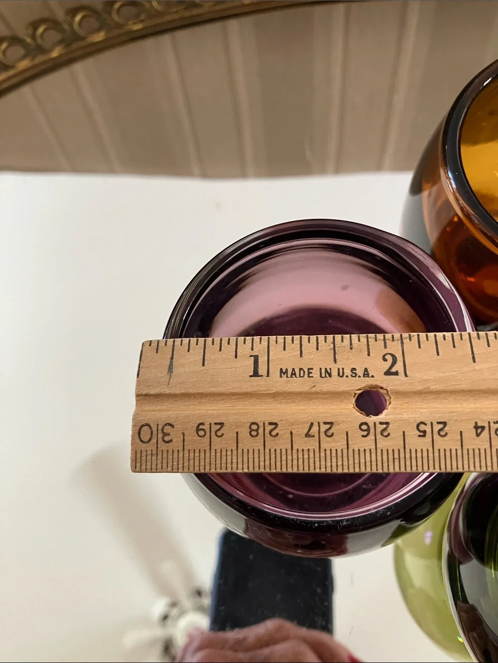 Crate & Barrel 4 Glass Voltive Candle Holders. Heavy Base, Made in Poland